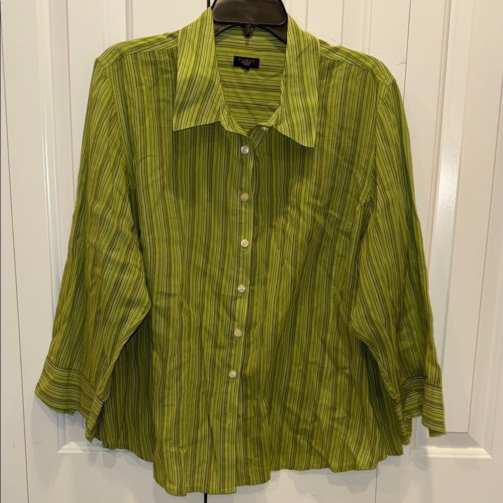 Talbots Green Striped Top